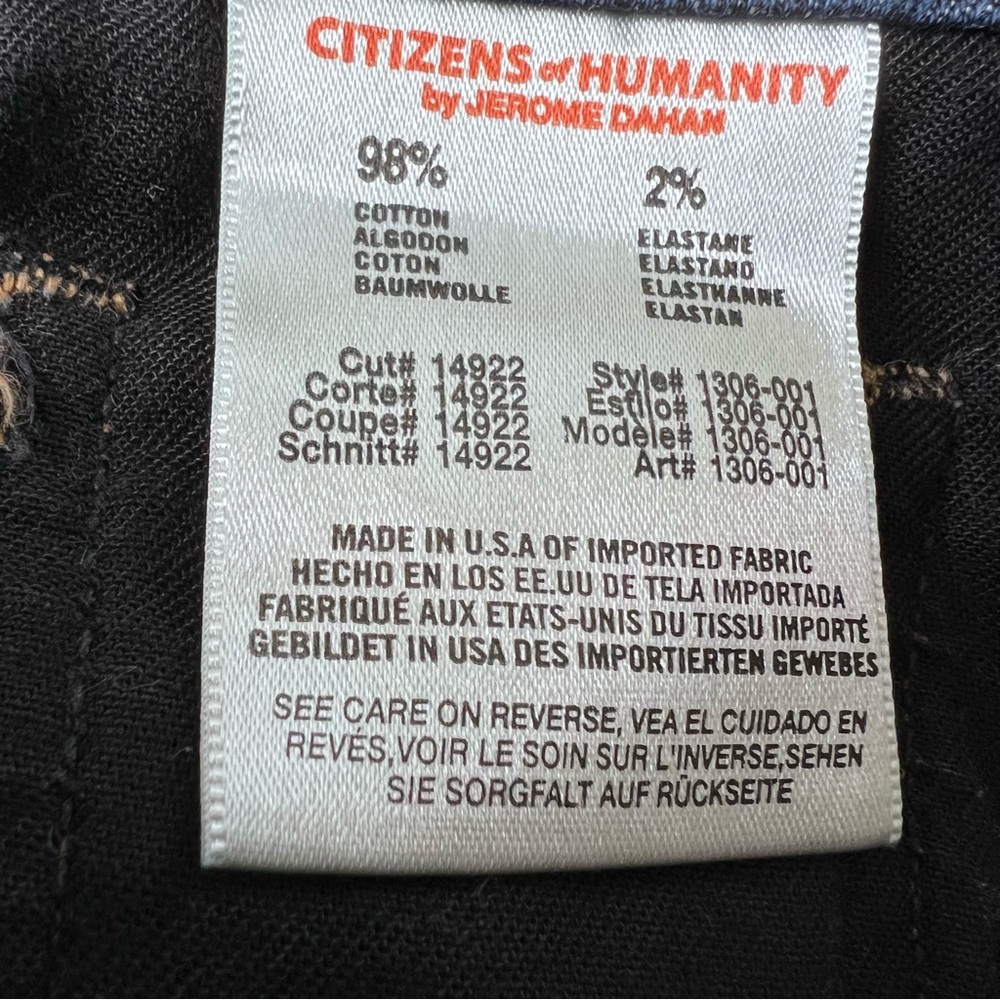 Citizens of Humanity Elson Medium Rise Slim Straight Leg Jean Size 26 - Picture 14 of 15